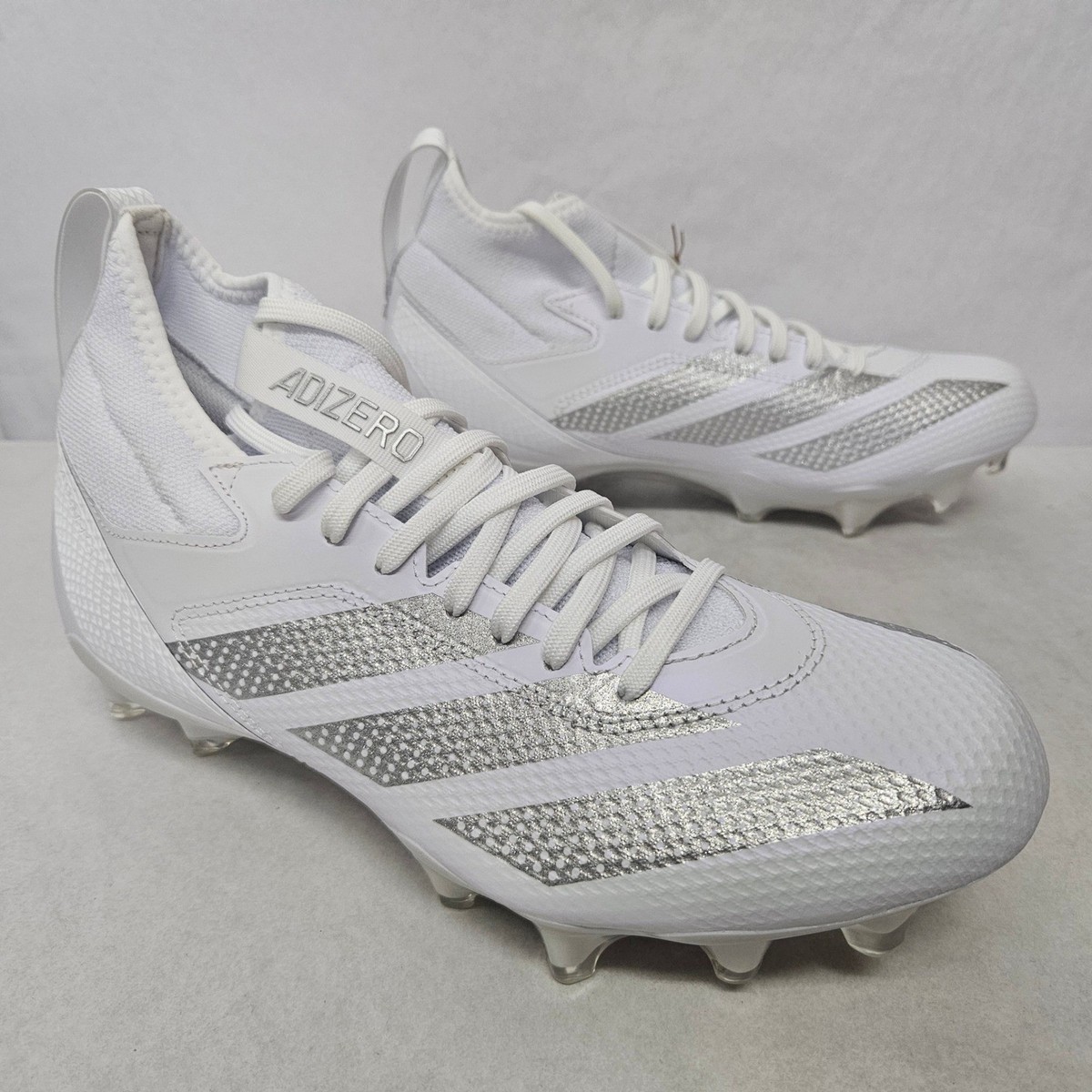 Adidas Adizero Impact Football Cleats White / Silver Metallic Sz