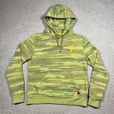 Aviator Nation Camo Hoodie Mens XS Lightning Bolt Green Camouflage Pullover