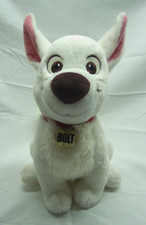 Walt Disney Store Pixar SOFT LARGE BOLT THE WHITE DOG 13" Plush Stuffed Animal