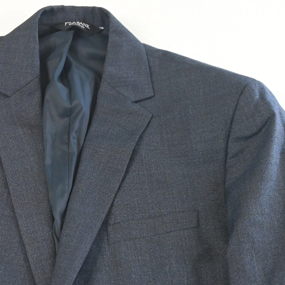 Jos A Bank 44L 38x32 Navy Blue 100% Wool Chelsea Mens Jacket Pants Suit - Image 3 of 4