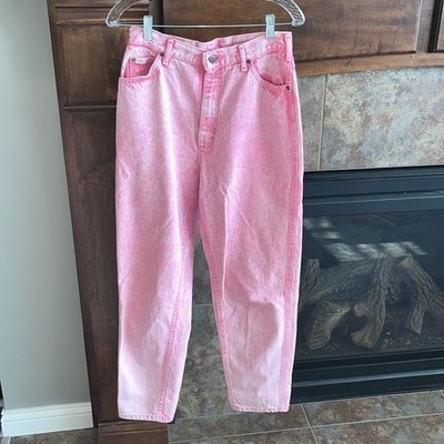 Vintage PINK stone wash/acid wash high waist LEE jeans 80s western