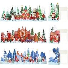 3 Pcs Pop up Christmas Card 3D Greeting Cards Includes Envelope and Note Tag ...
