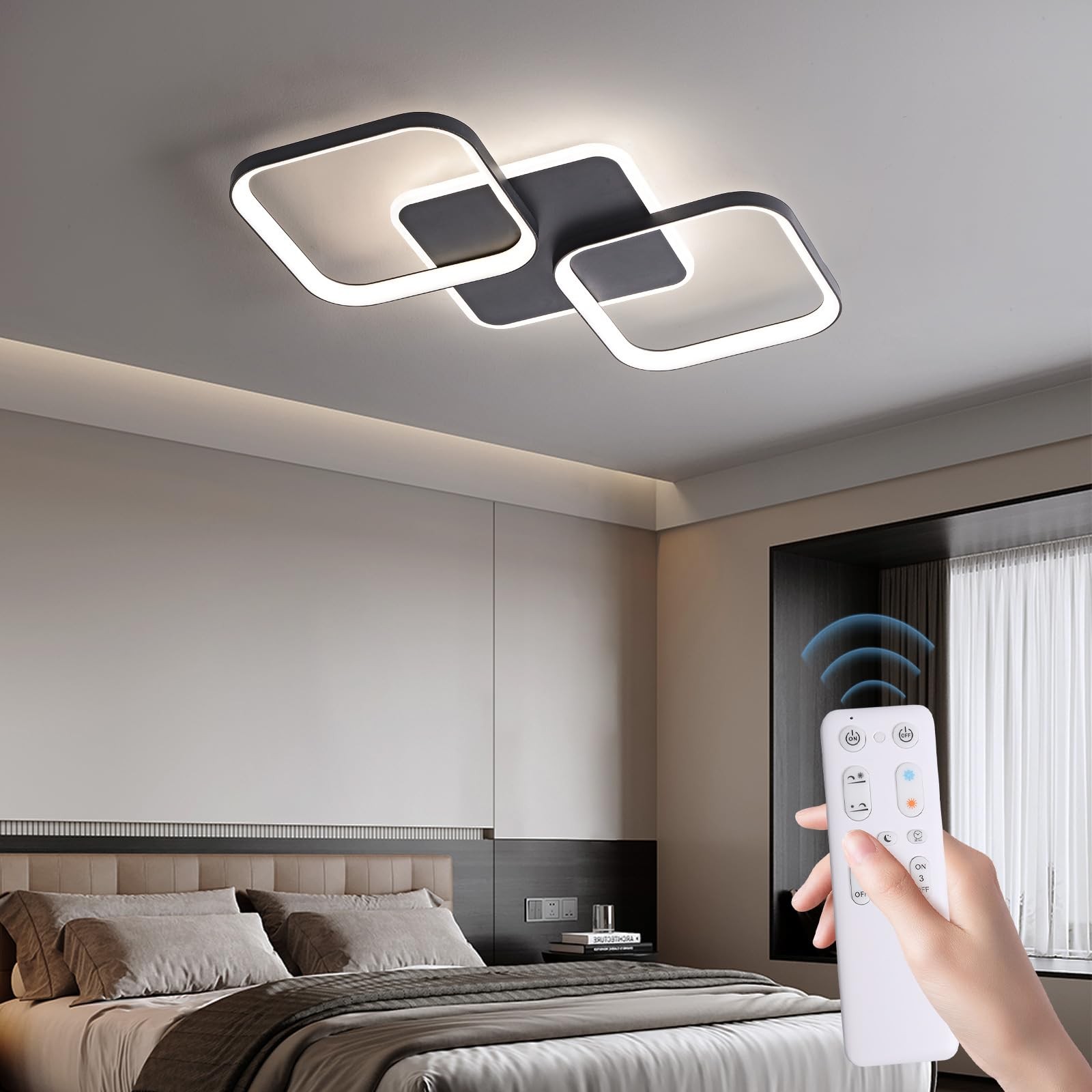 ANTENLICHT Plafoniera LED Soffitto Moderna 40W Dimmerabile con Telecomando 2700-