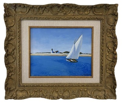 Edward Hopper 1882-1967. Watercolor On Paper Hand Signed In The Style Of