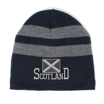 Speedy Pros Striped Beanie for Men & Women Scotland Flag One Size, Navy