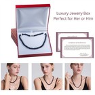 16 Inch Choker Genuine 9-10mm ROUND Black Pearl Necklace Cultured Freshwater — photo 5