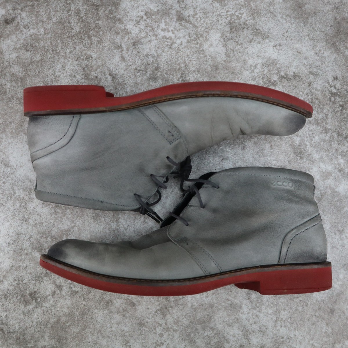 Ecco Men\'s Gray Chukka Boots Ecco Hybrid Chukka Boots Gray Leather Burnished Toe Mens Sz  main image 3