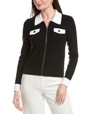 St. John Zip Front Collared Jacket Women's