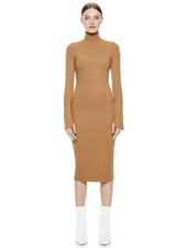 Alice and Olivia - DELORA TURTLENECK DRESS in camel size 0