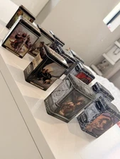 Rook Steel Storage Card Game Boxes Decorated With Artwork Lot Of 11