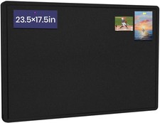 Bulletin Board, 23.5 X 17.5 inches Cork Board with 20 Pushpin, Felt Cork Boar...