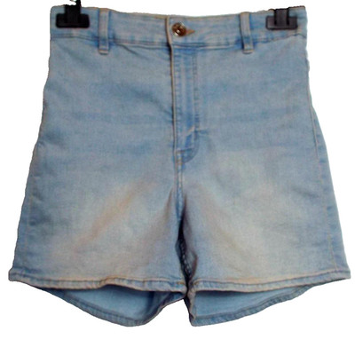 NEU DIVIDIERT   BLAU DENIM STRETCH BAUMWOLLE JEANS SHORTS   GRÖSSE 8 # S14