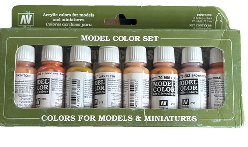 Vallejo Model Color Face Skin Tones Set Acrylic Paint 8 Colors Miniatures 70124