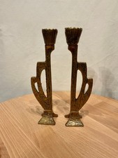 2x Art Deco Kerzenhalter Messing Vintage / Brass Art Deco Candle Holders