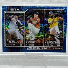 26 Topps Series 1 Skubal,Brown,Crochet AL ERA Leaders 100/150 blue Sand Glitter