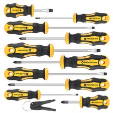 10-Piece Magnetic Screwdrivers Set, 5 Phillips and 5 Slotted Tips Professiona...