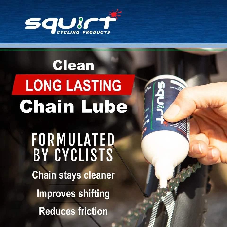 Squirt Chain Lube 2 Pack 120ml Long-Lasting All-Weather Wax Bike Chain Lubricant - Image 2 of 4