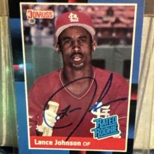 Donruss 1988 Rated Rookie Lance Johnson Autographed St. Louis Cardinals #31