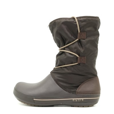 Crocs Damen 201383 Winterstiefel Braun Nylon Winterboots Stiefel EU 38-39