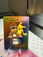 Ash Ketchum Vmax HP 5000000 Rainbow Foil Fan Art Card Gotta Win Them All 💥💥💥