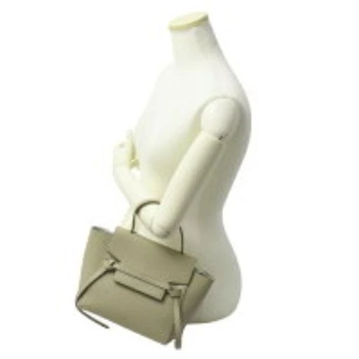 CELINE Borsa da Cintura Nano 2WAY Borsa a Tracolla Beige Pelle di Vitello Grana