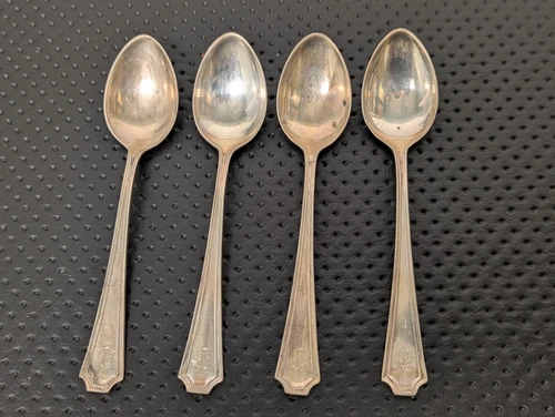 Lot of 4 Gorham Sterling Silver 925 Demitasse Spoons 42g B Monogram -NH