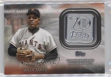 2021 Topps 70th Anniversary Manufactured Logo Willie Mays Patch HOF 11sc