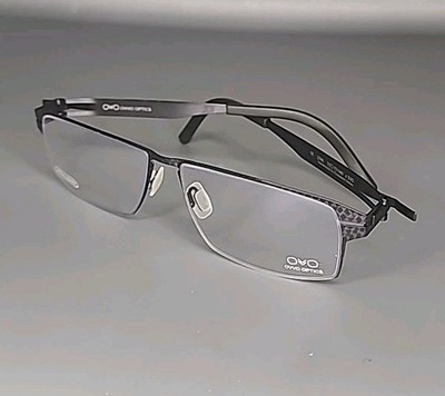 OVVO Optics 2748 Black Pattern Handmade Titanium Eyeglass Frame 55/15/140