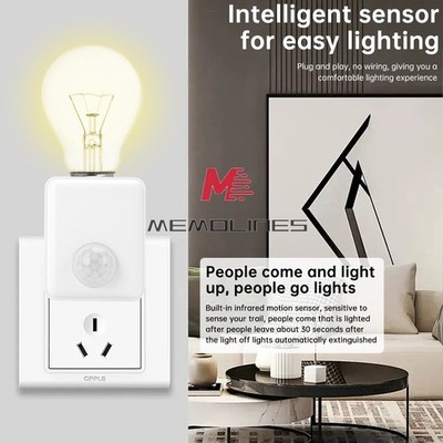 Infrared Wall Plug-in Human Motion Sensing E27 Socket Light Bulb Holder EU/US *l