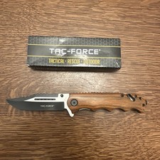 8" TAC FORCE Wood Spring Assisted Sawback Folding Pocket Knife Blade Assist Open
