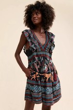 Anthropologie V-Neck Plunge Tunic Mini Dress Size XS