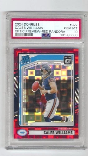 CALEB WILLIAMS 2024 Panini  - Rated Rookie Optic Red Pandora Prizm (RC) PSA 10