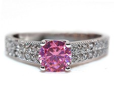 2CT Treated Pink Sapphire  Topaz 925 Genuine Sterling Silver Ring Sz 9 MB5-7