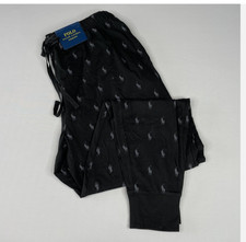 Polo Ralph Lauren Mens XL Black Sleepwear Sleep Pants Pony All Over joggers