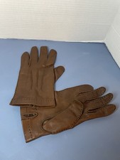 ARIS Vtg WOMEN'S LEATHER GLOVES Size Large Brown PHILIPPINES