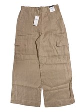 BNWT M&S Women’s Pure Linen High Rise Wide Leg Buff Trousers - Various Sizes