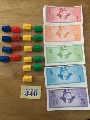 WADDINGTONS Vintage 2001 JUNIOR MONOPOLY ERSATZGELD Odd Marks 18 Booths.set340