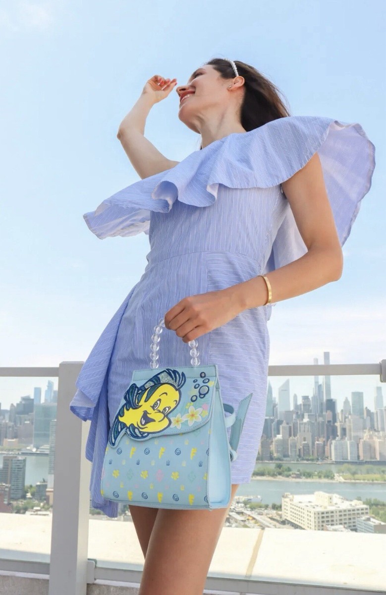 Danielle Nicole Disney Little Mermaid Flounder Monogram Mini 