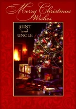 Merry Christmas Wishes Aunt & Uncle  - Christmas Greeting Card - 21124