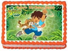 GO DIEGO GO Edible Cake topper Party image