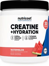Nutricost Creatine Monohydrate + Hydration Watermelon Flavored, 30 Servings