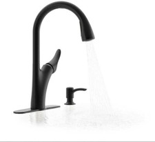 KOHLER Touchless Pull-Down Faucet w/Soap Dispenser REC32323-SD-BL-AA MATTE BLACK