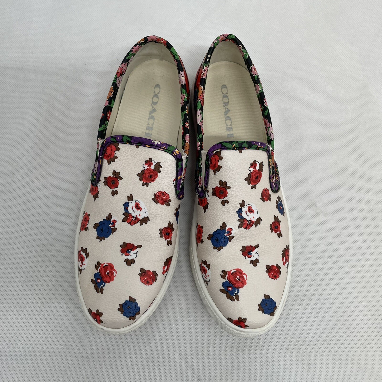 Baskets En Toile Fille Piper - Fleurs Bleues Et Paillettes - Pointure 11 (neuves Avec étiquettes)