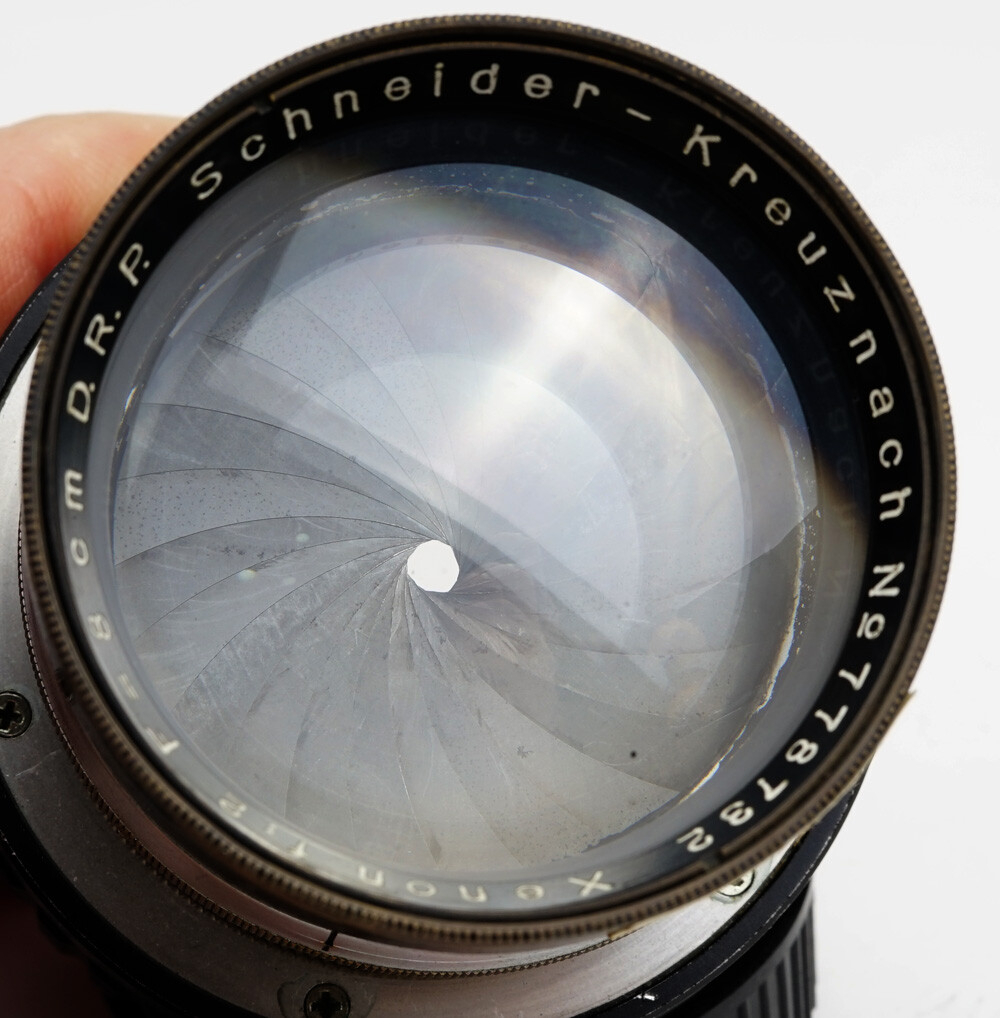EX+ Schneider-Kreuznach Xenon 80mm f/2 D.R.P. modified to Nikon AI