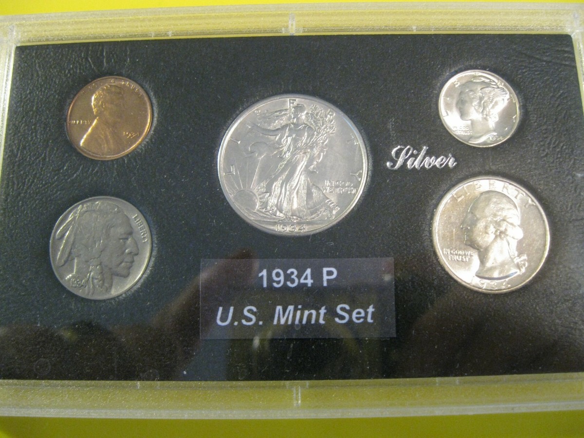 アメリカ合衆国バイセンテニアルシルバープルーフセット銀貨40%Sミントマーク 1934 P US Silver Mint Set Gem Brilliant Uncirculated! | eBay