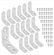 SAMNATE 20pcs Corner Angle Brackets – L Brackets for Wood Heavy Duty Shelf (P9I)