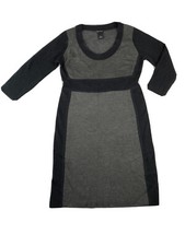 New Directions Sweater Dress Women XL Gray Black Colorblock Dark Academia Gothic