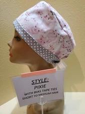 Pigs Pixie Skull Women's Surgical Scrub Hat/Cap Handmade