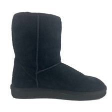 Women's Koolaburra By UGG Classic Short Fur Lined Boots Black Suede 8 1017090