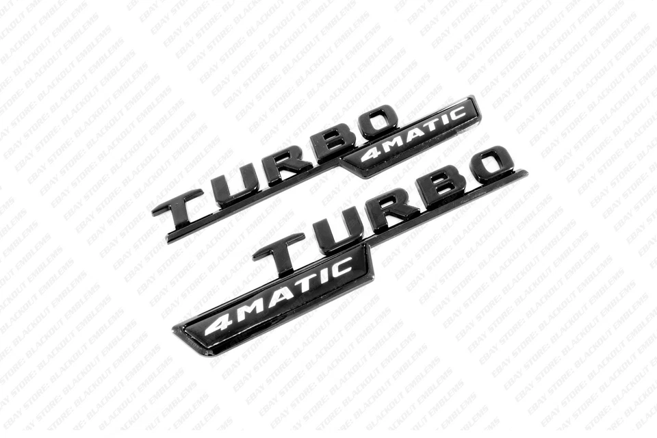 Emblemas negros brillantes para Mercedes-Benz GLA35 GLA45 Turbo 4Matic AMG H247 Foto 2 de 4
